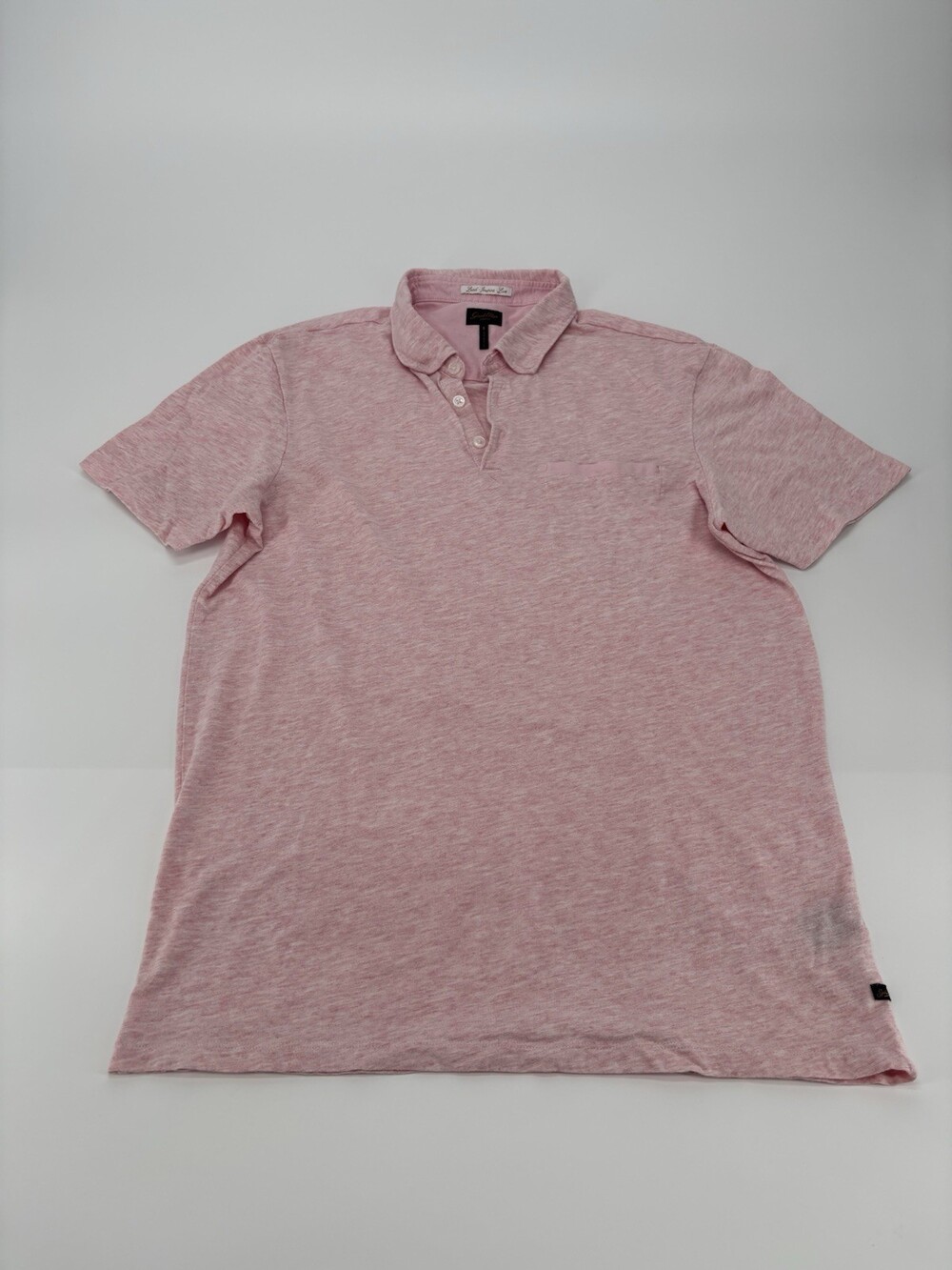 Good Man Mens Pink Heathered Polo Shirt Short Sleeve Soft 100% Cotton Preppy